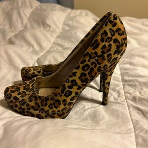 Cheetah heels and purple cowboy boots women’s size 9